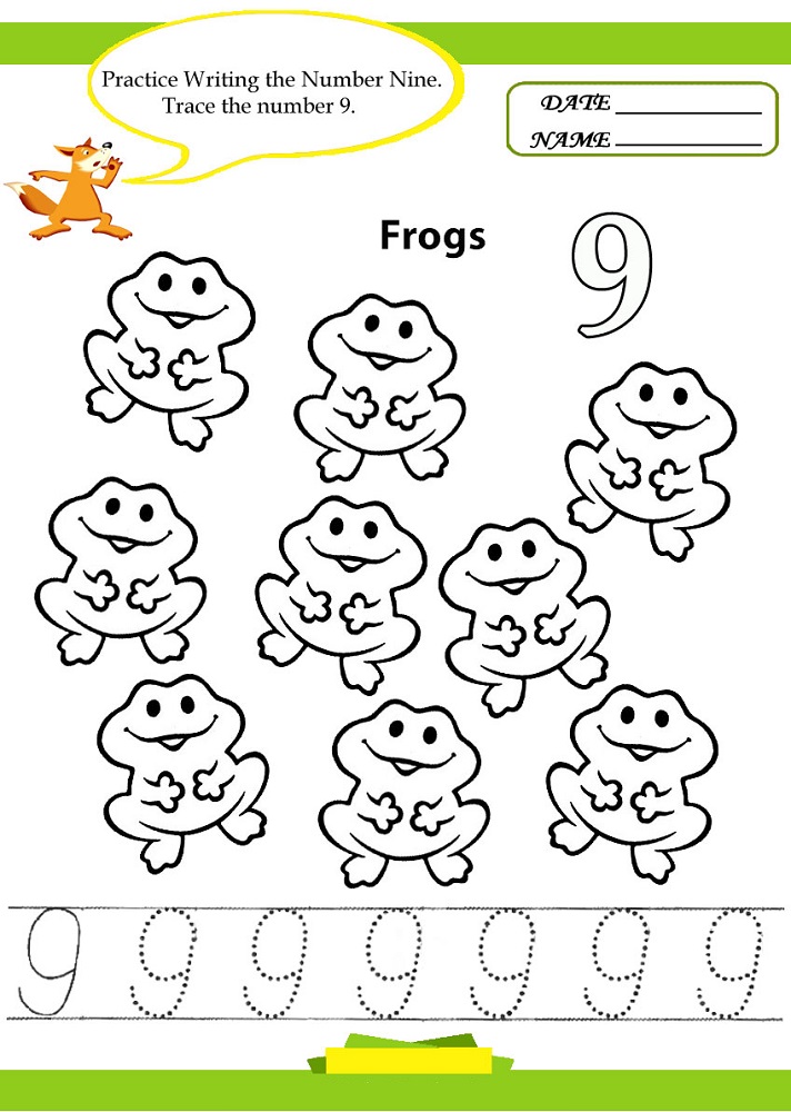 Coloring Number 9 Worksheets Coloring Pages