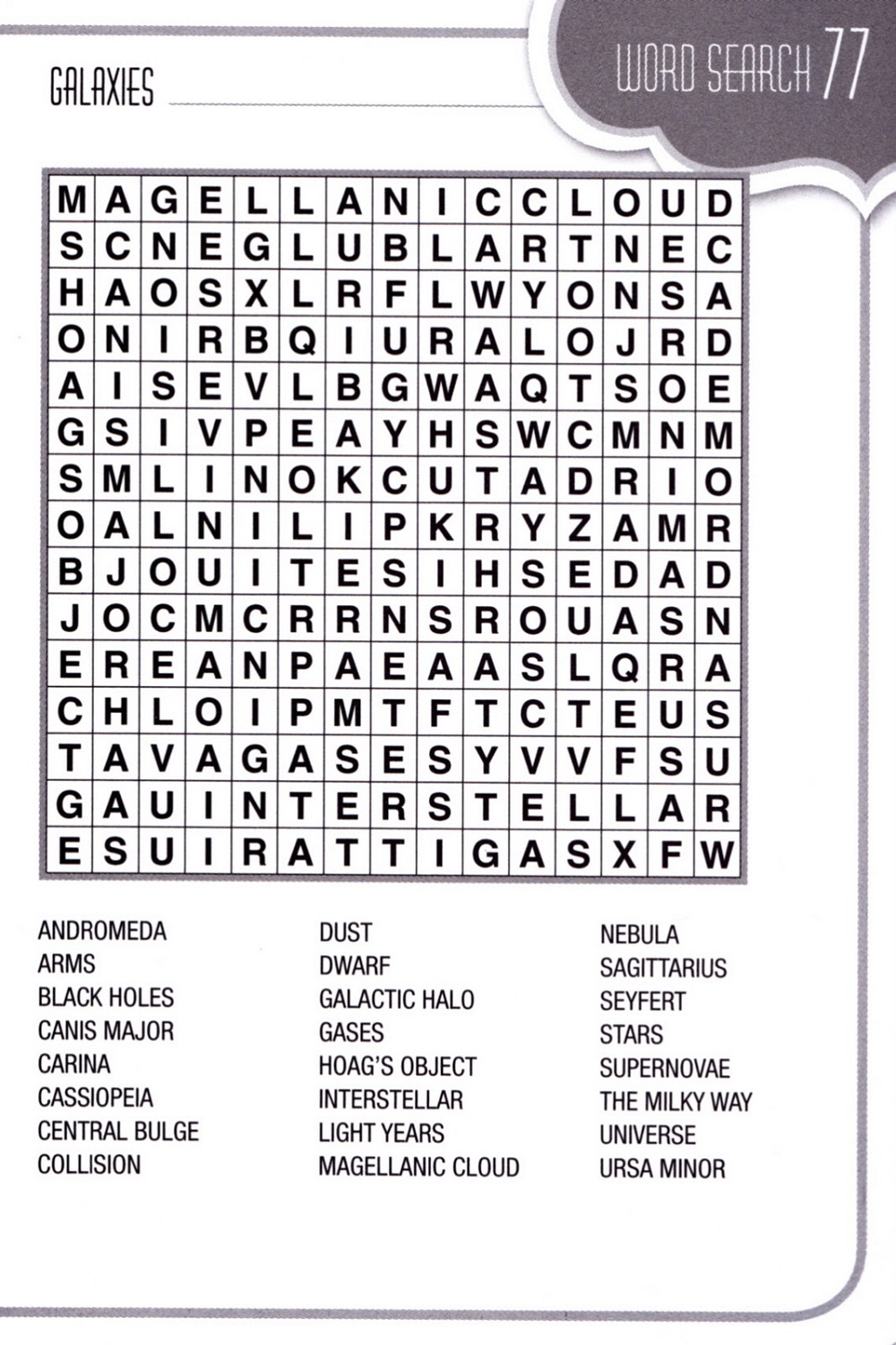 Outer Space Word Search | Activity Shelter