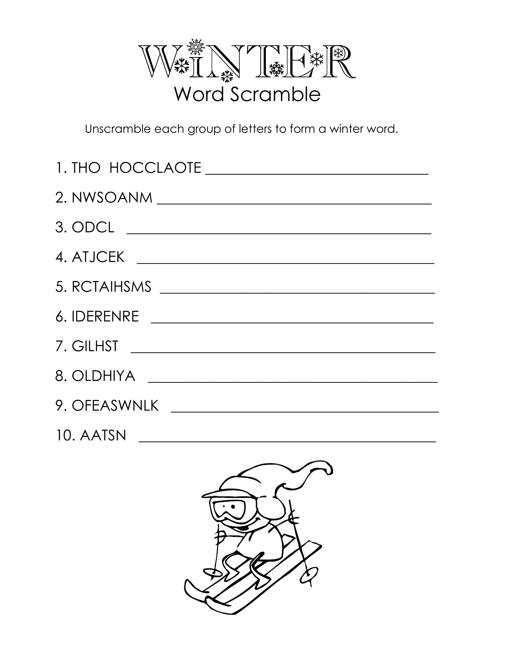 word-scramble-worksheets-winter