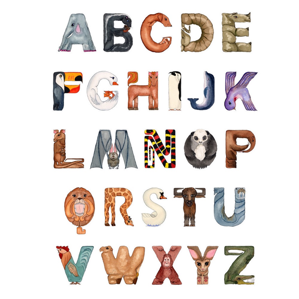 animal shaped letters large