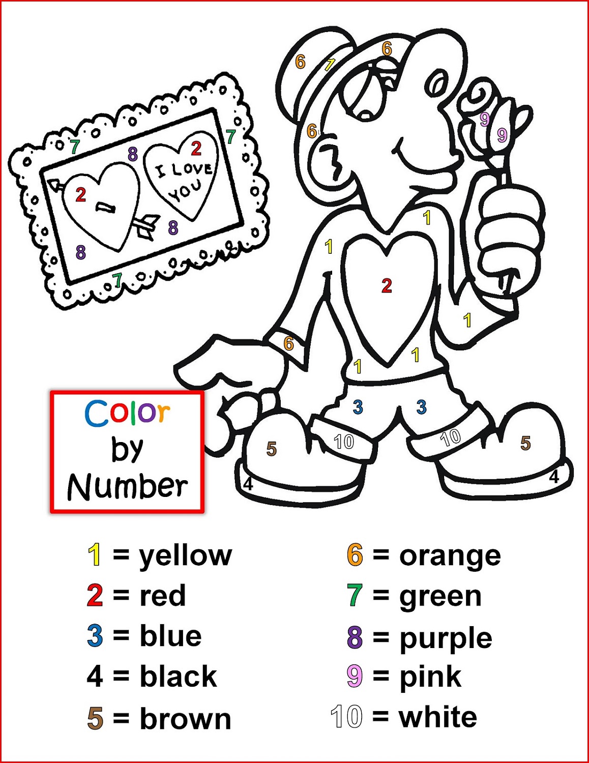 color by number worksheets print