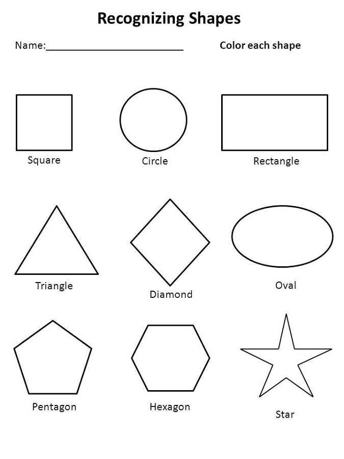 color the shapes worksheet children