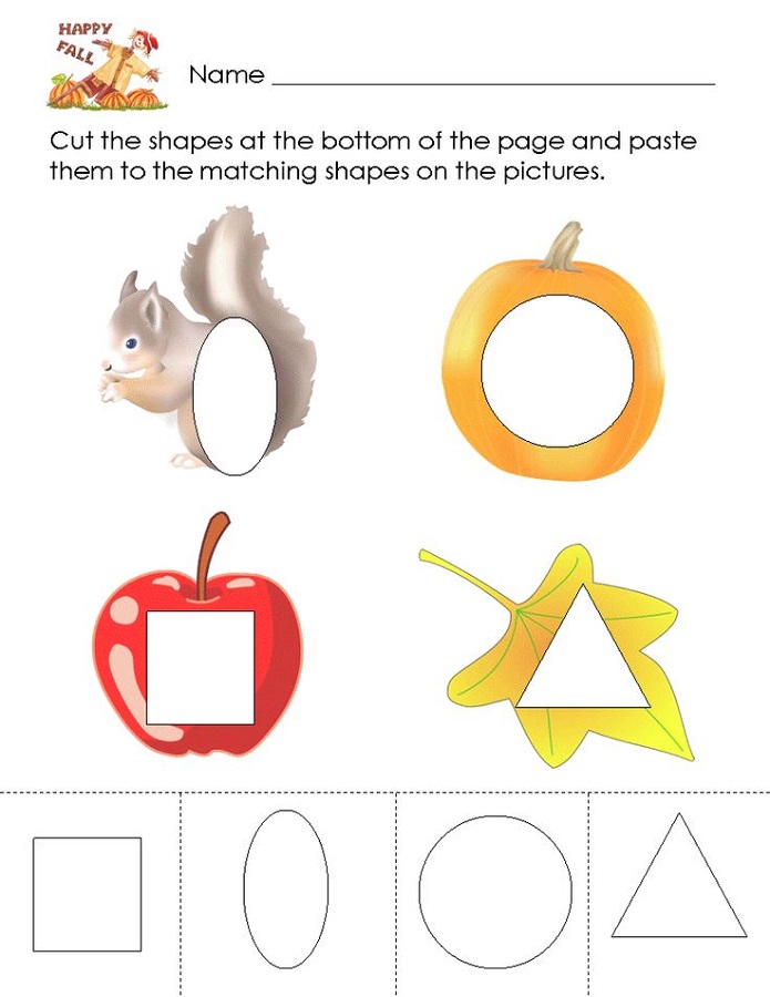 color the shapes worksheet kindergarten