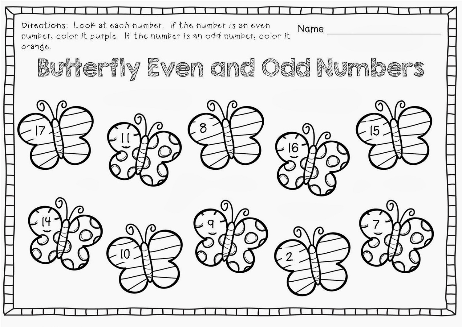 even and odd numbers worksheets kids