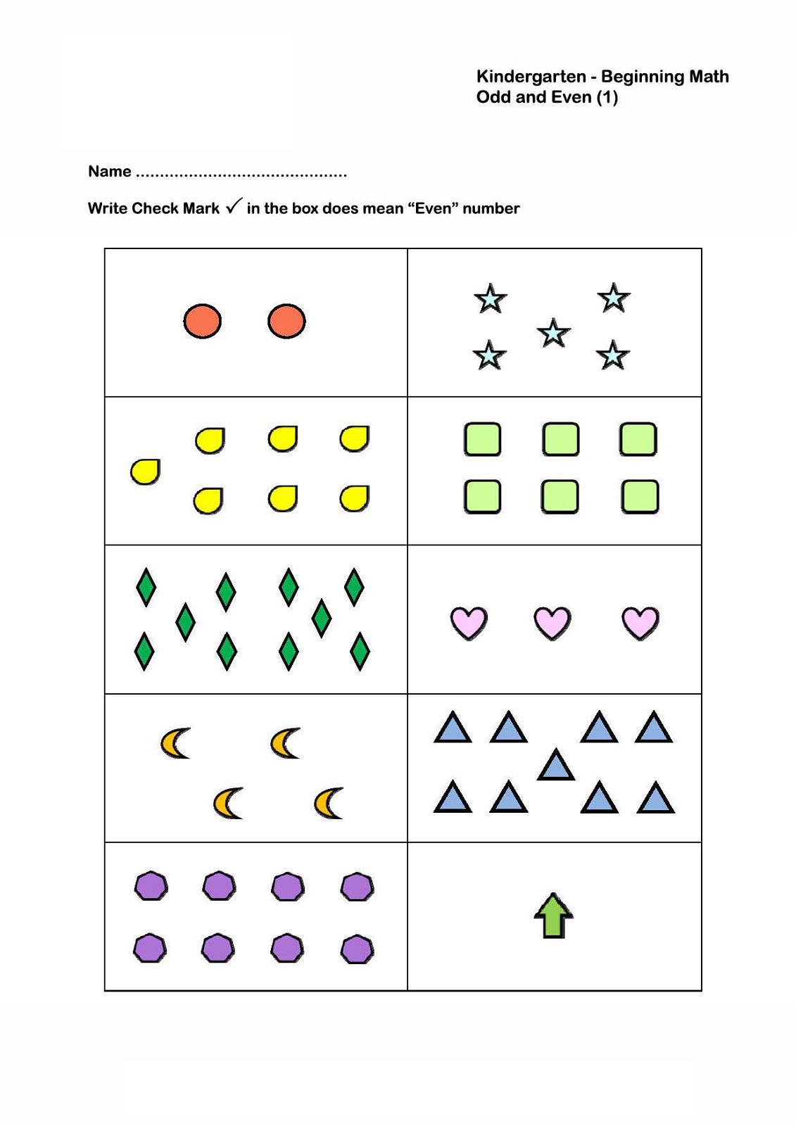 even odd worksheet kindergarten