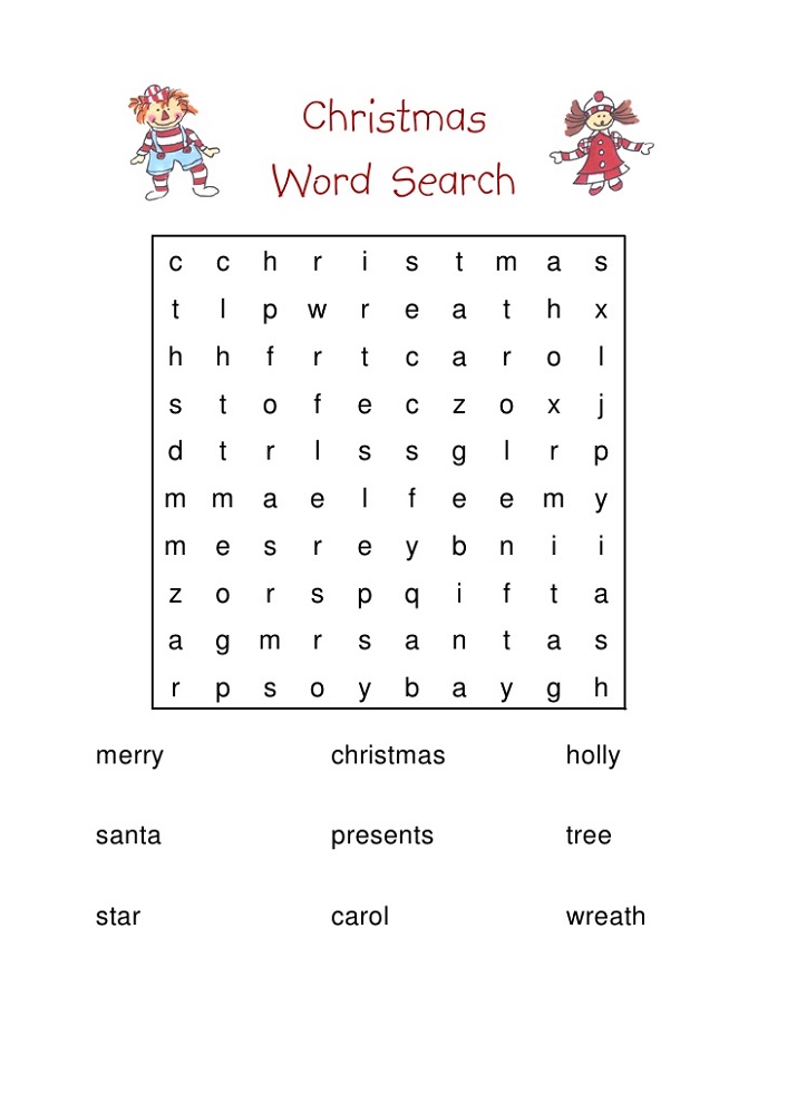 simple word searches for kids
