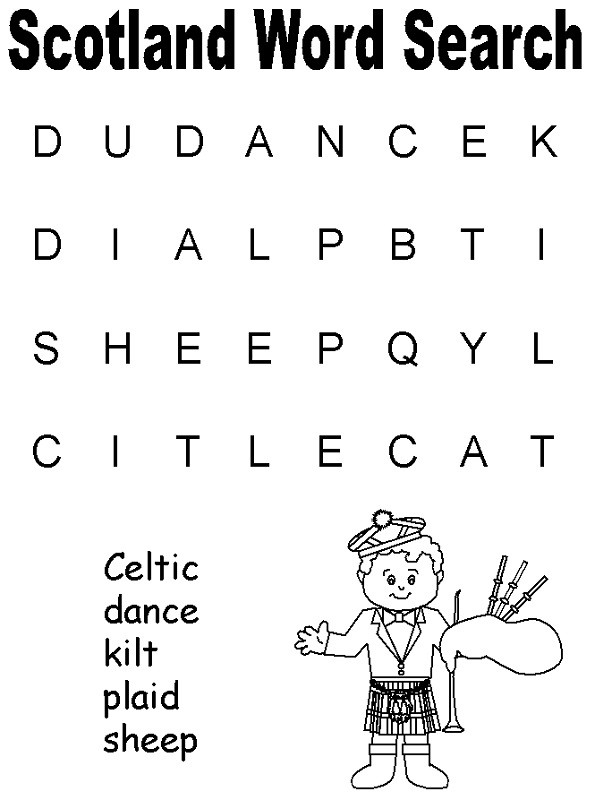 simple word searches scotland
