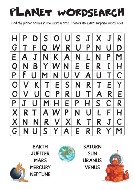 Space Word Search Printable Activity Shelter