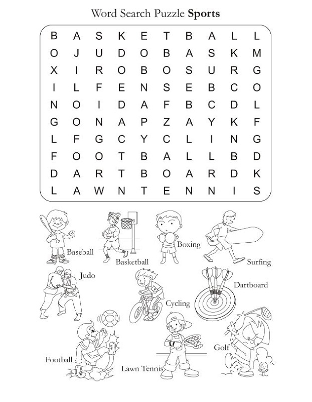 Sports Word Search Printable Sports Word Search Printable