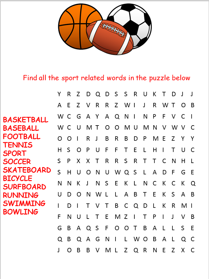 1 find the sports. Sports Word search английский. Игра Wordsearch. Спортивные игры Worksheets. Спорт Worksheet for Kids.