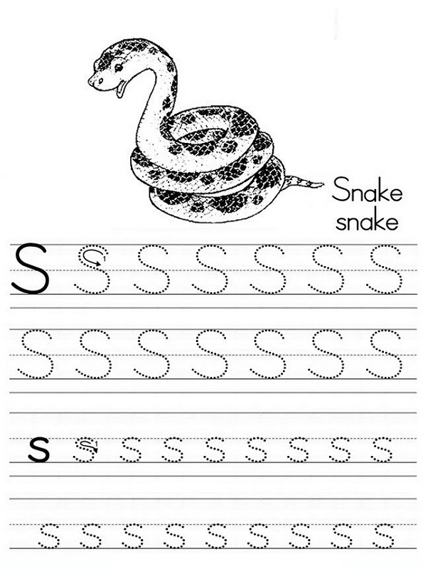 Free Trace Letter S Worksheets | Activity Shelter