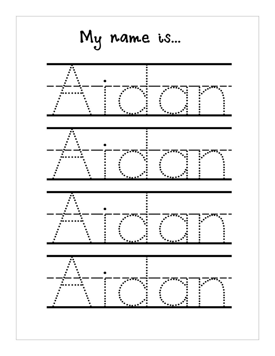 Traceable Name Worksheets Activity Shelter