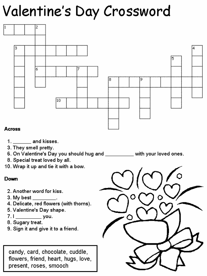 crossword puzzle kids valentine