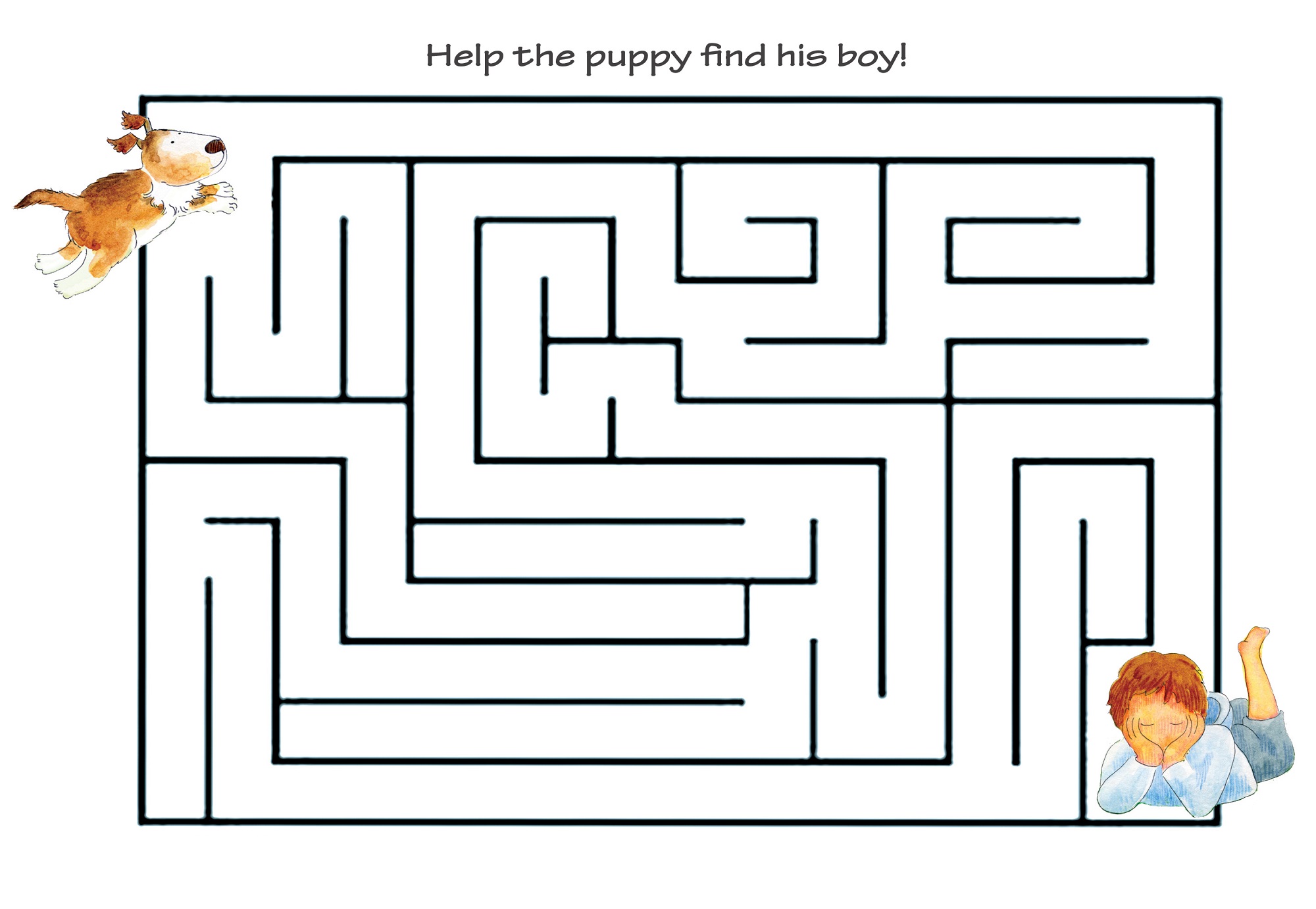 maze puzzles for kids puppy