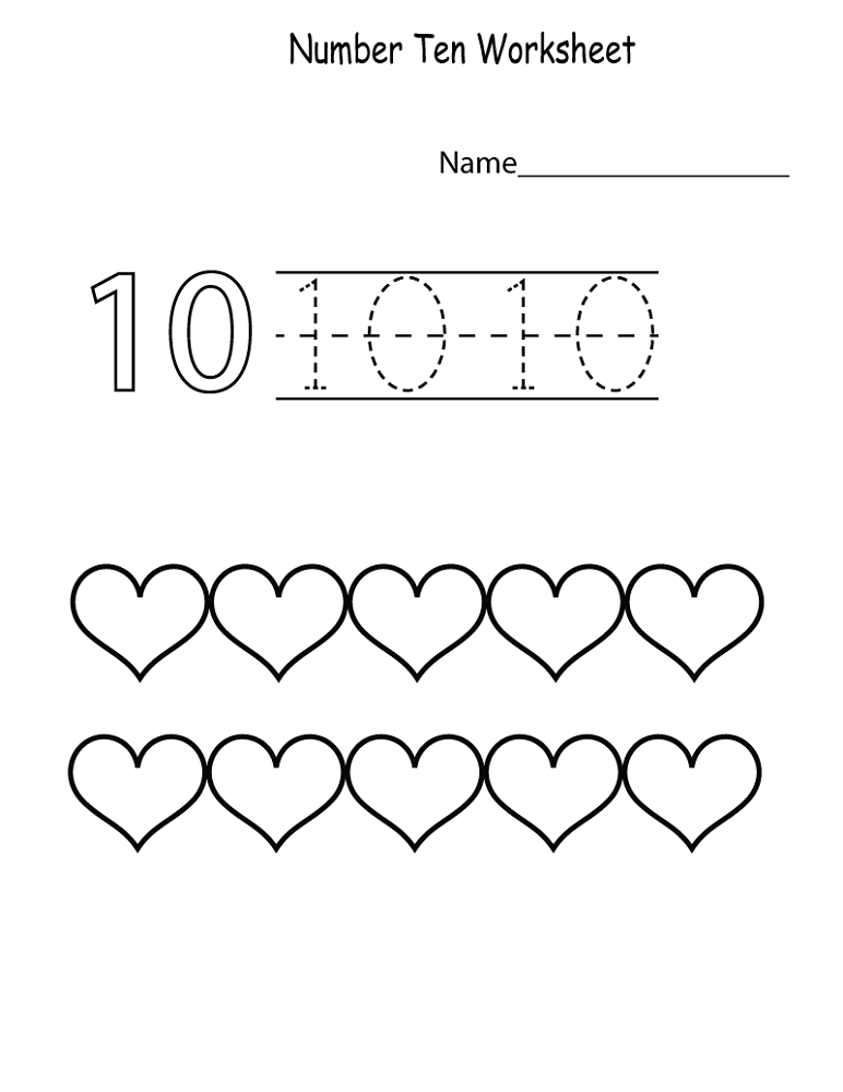 number 10 worksheets free