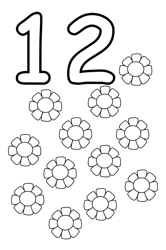 Number 12 Free Printable Worksheets