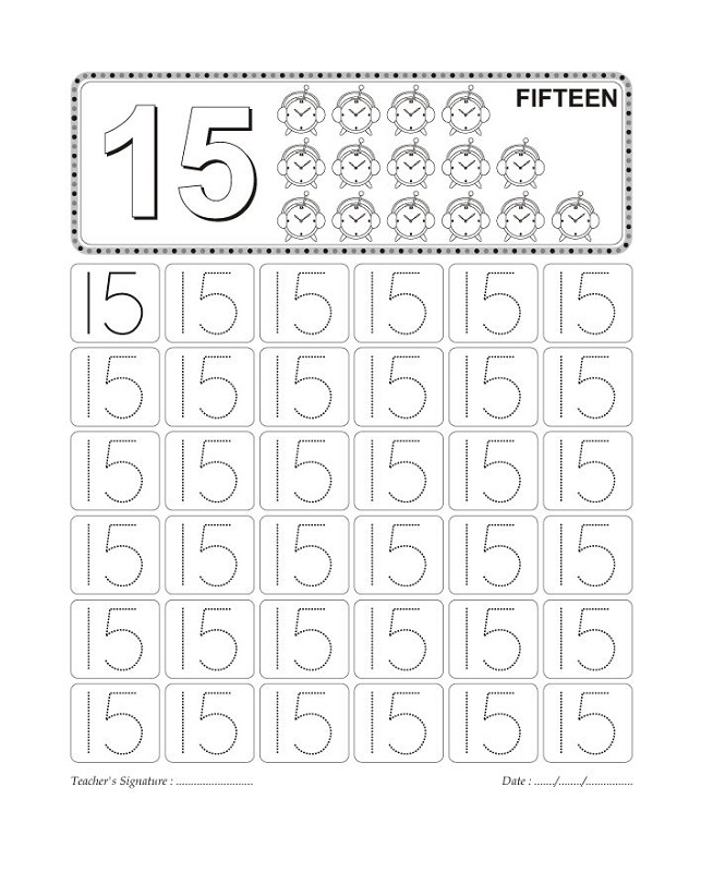 Number 15 Worksheets To Print Activity Shelter