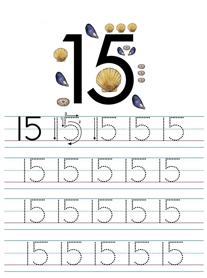 number 15 worksheets printable