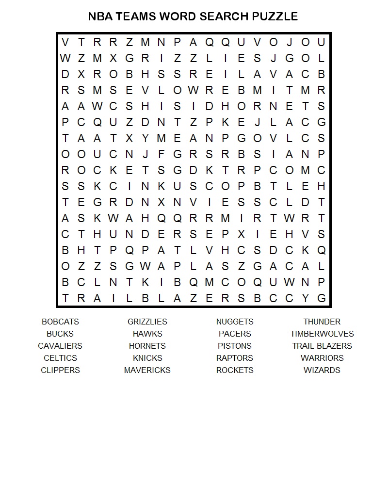 sports word searches nba
