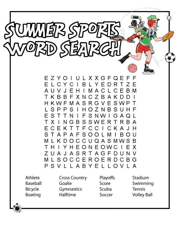 sports word searches summer