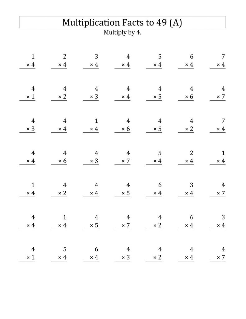 4 Times Table Worksheets Printable Activity Shelter