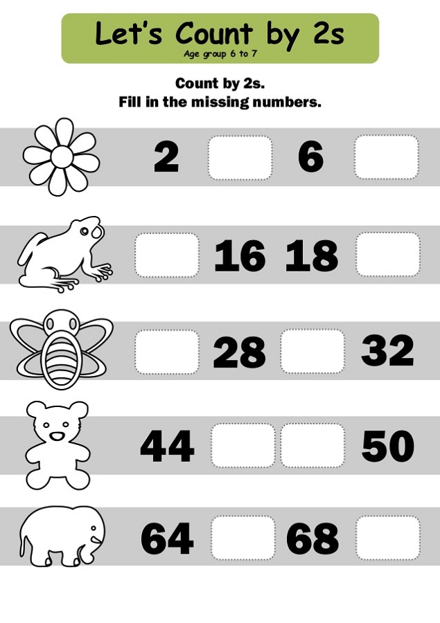 count by twos worksheet children