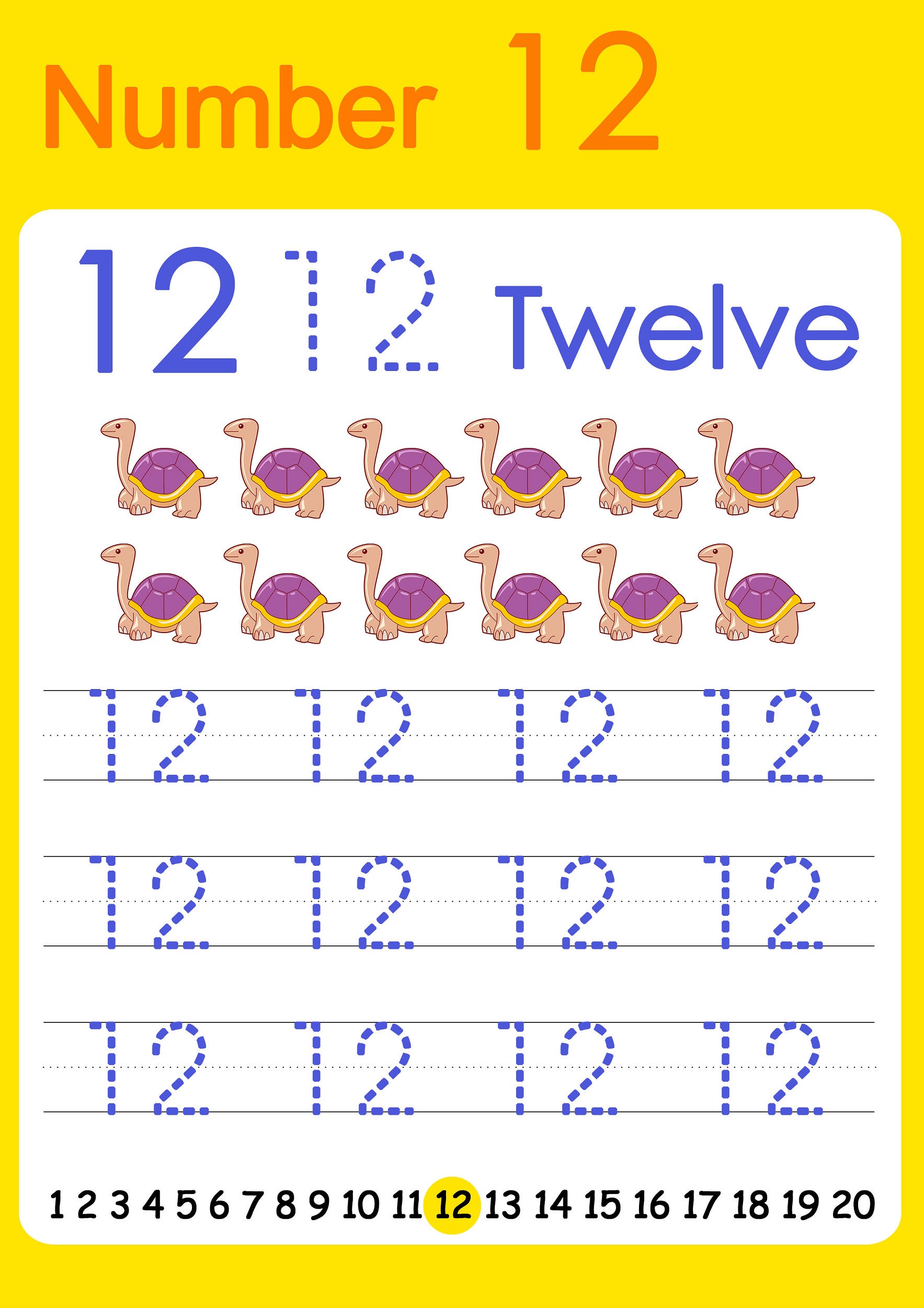 number 12 worksheets kindergarten