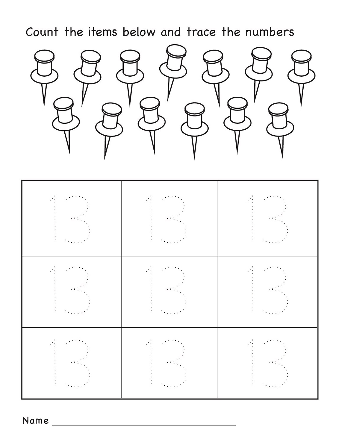 Number 13 Worksheets To Print Activity Shelter