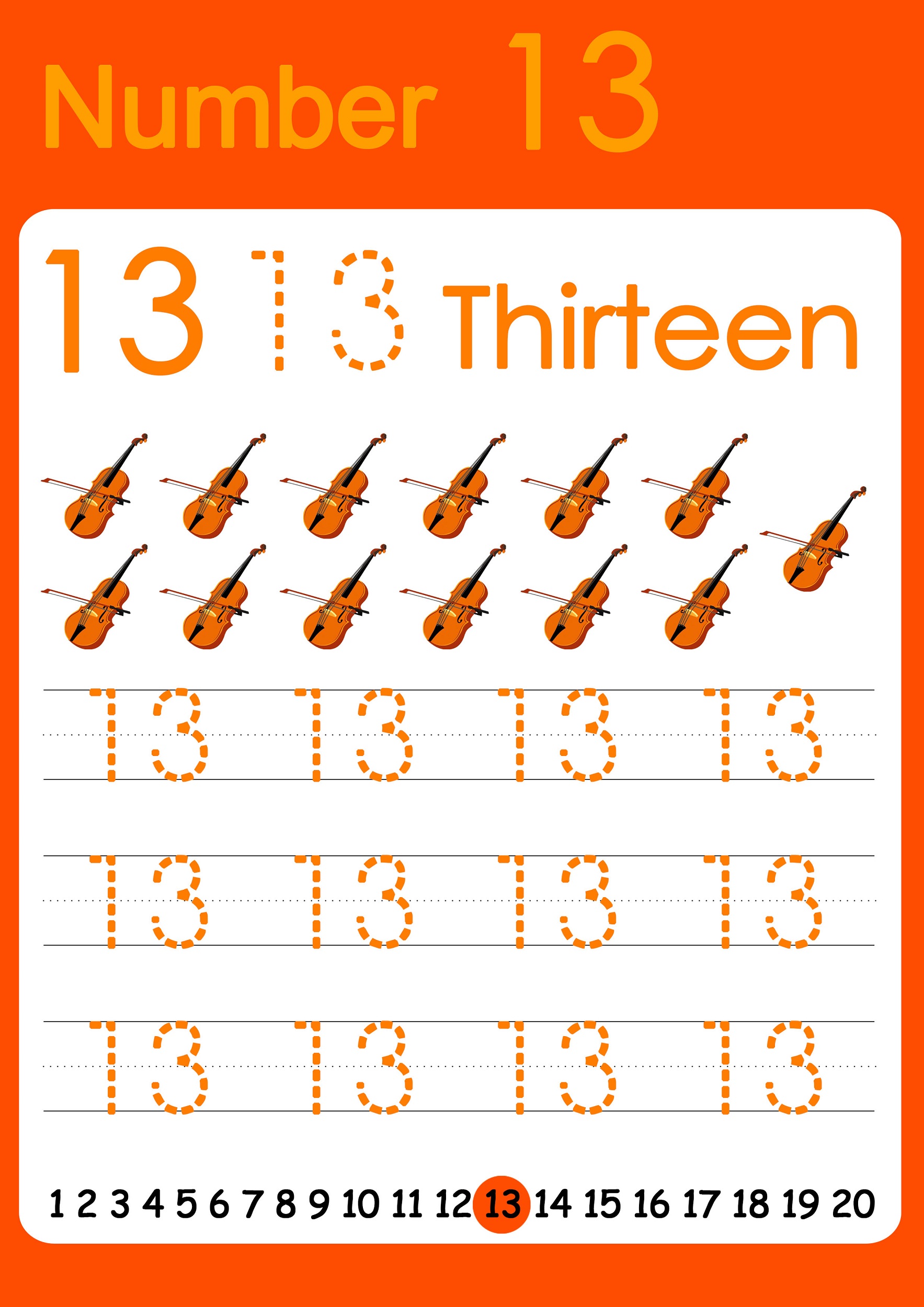 number 13 worksheet printable