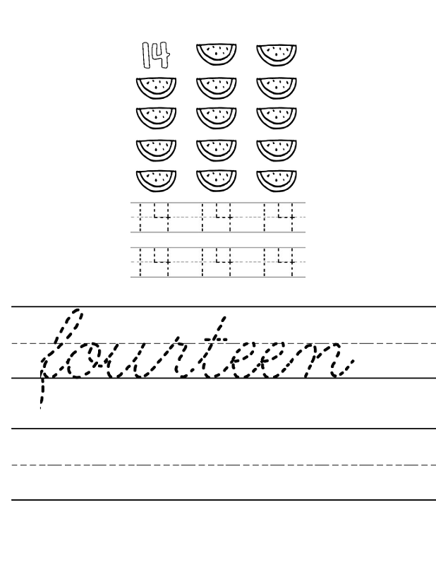 number 14 worksheet trace