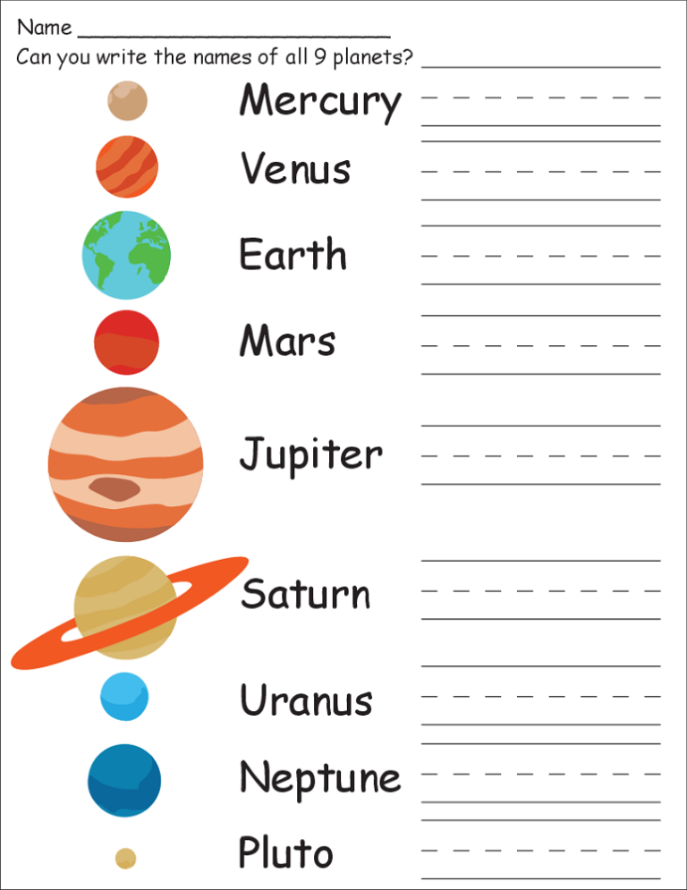 space travel worksheet