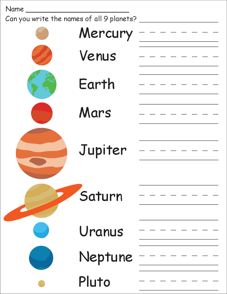 outer space worksheets for kids activity shelter