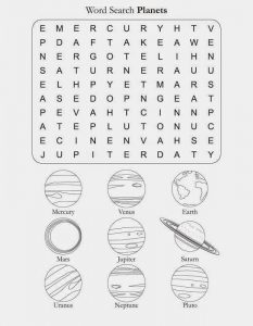 Solar System Word Search | Activity Shelter