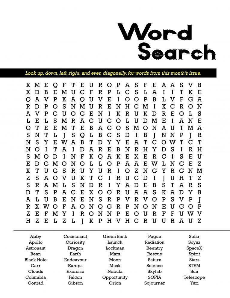 Solar System Word Search | Activity Shelter