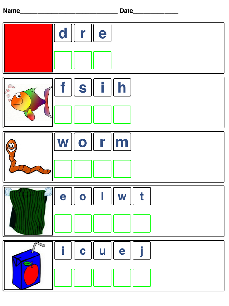 word scramble for kids free