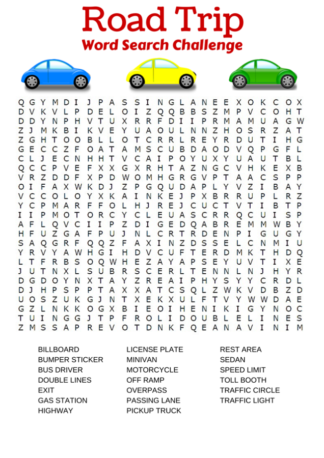 car word search puzzle
