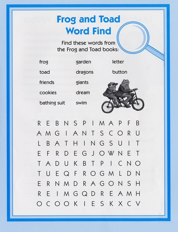 frog word search printable