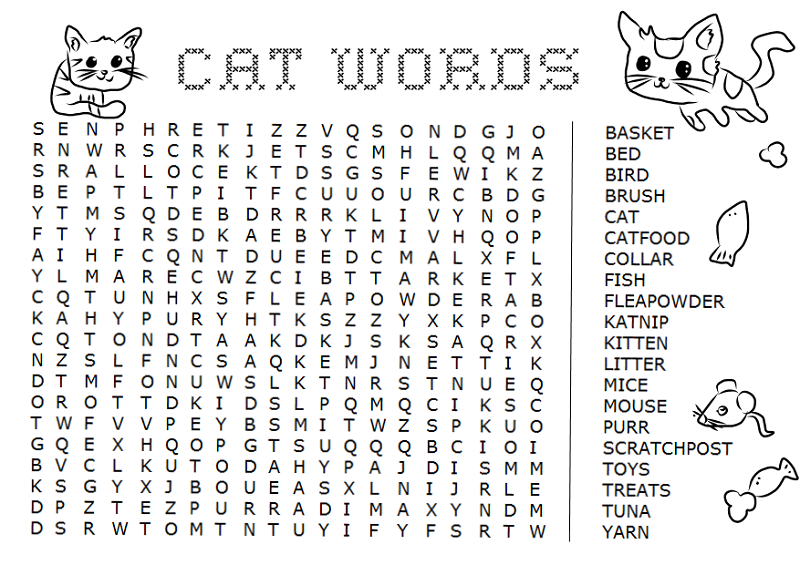 fun word searches cat