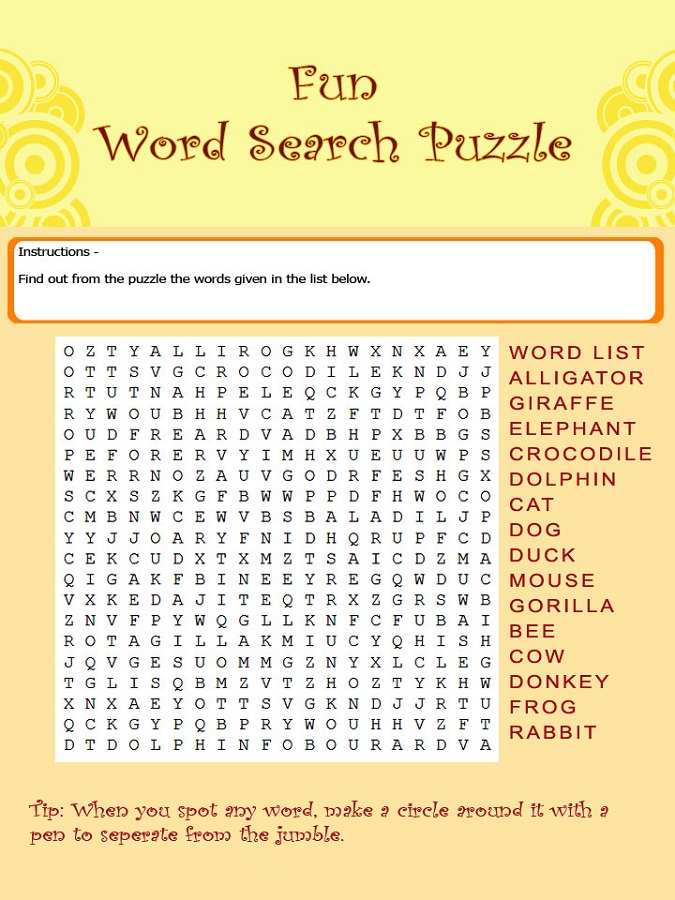 fun word searches free