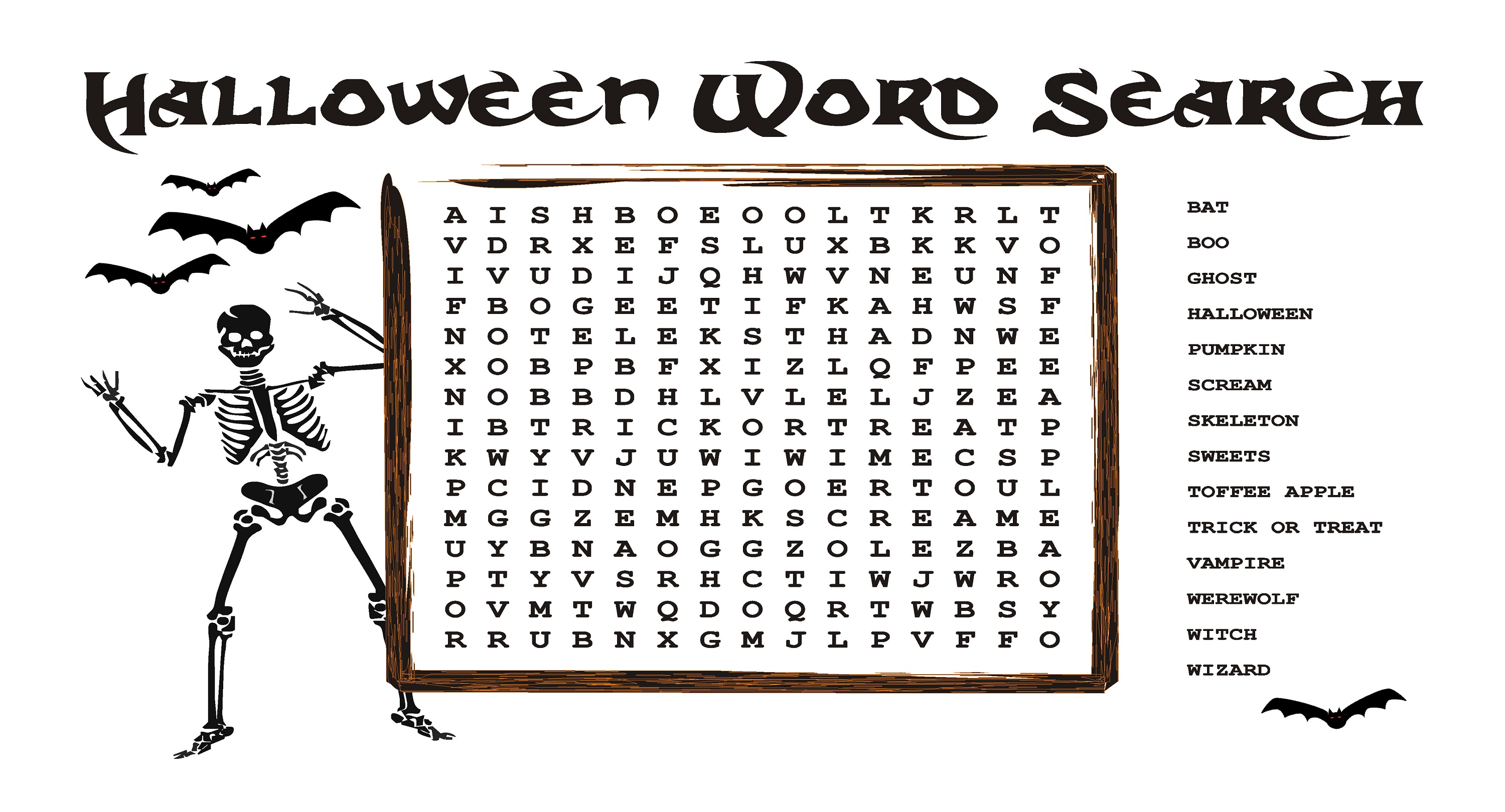 fun word searches halloween