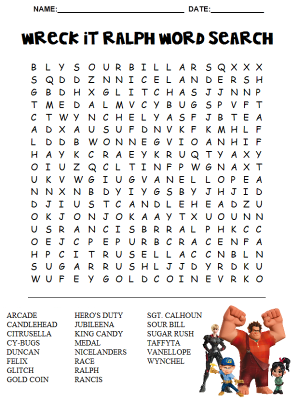 fun word searches ralph