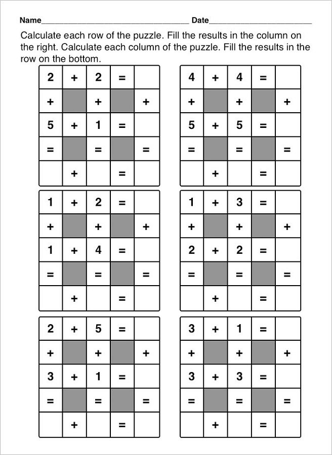 math worksheet fun simple