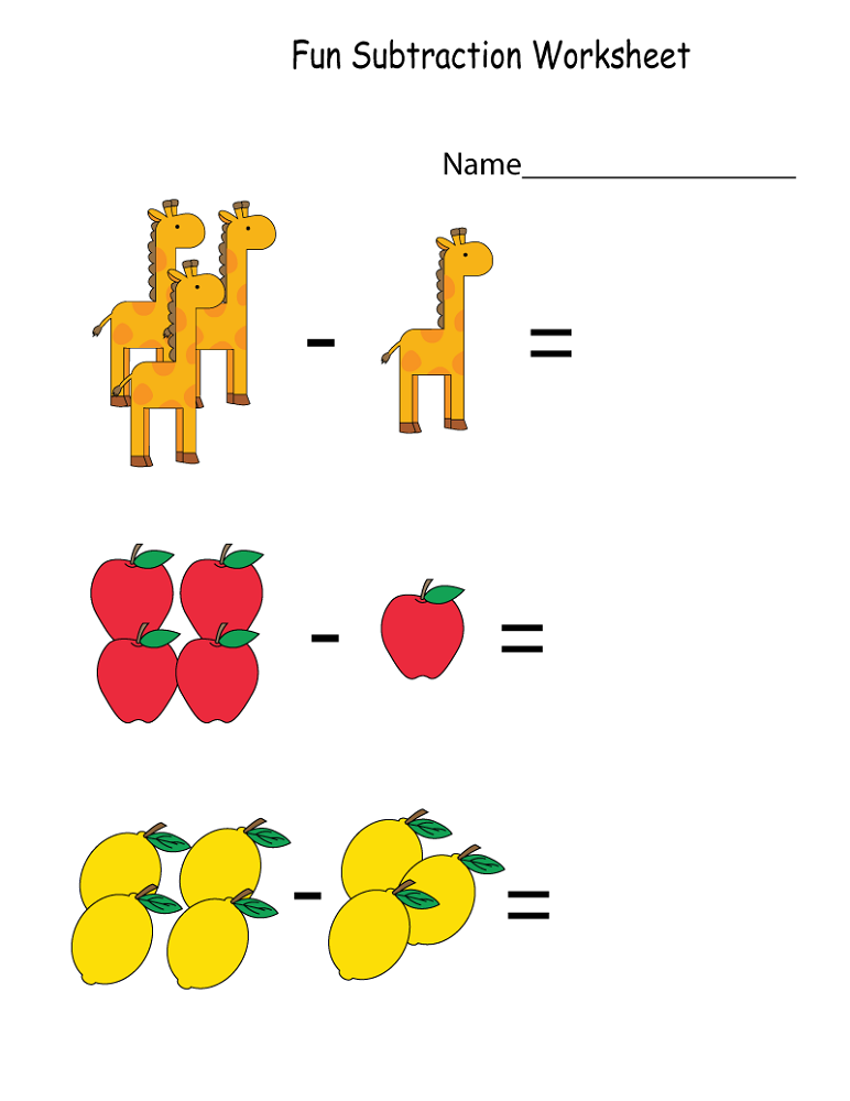 math worksheet fun substraction