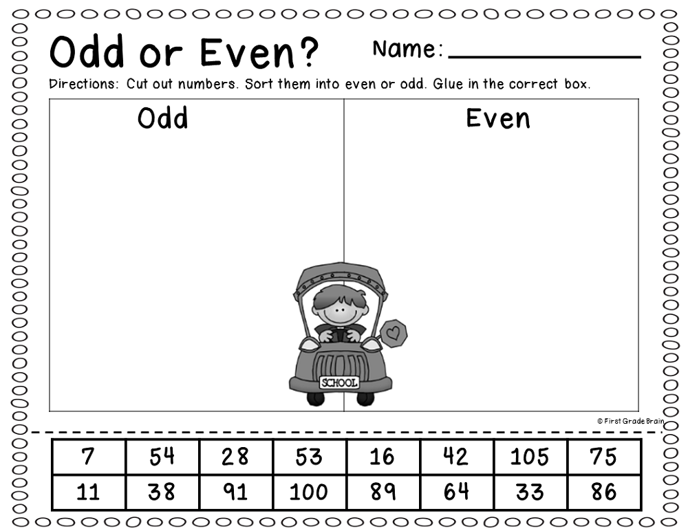 odd even worksheets school