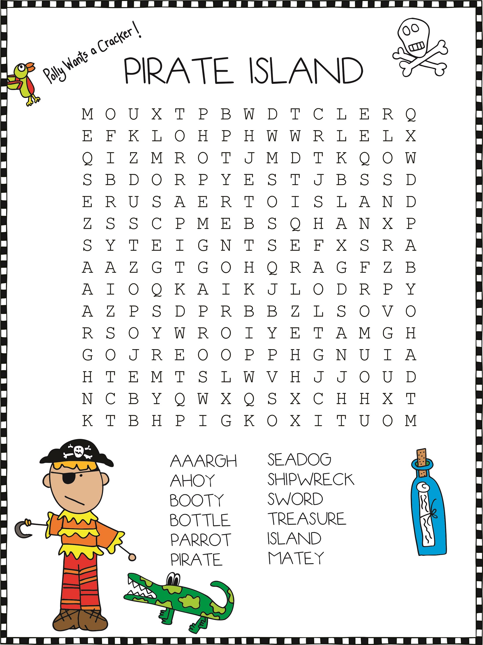 pirate word search easy