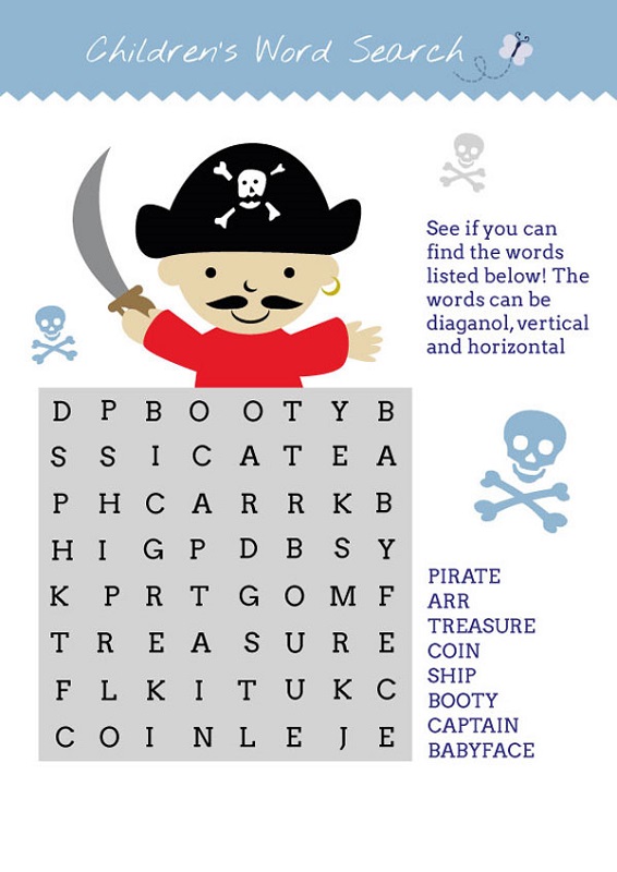 Pirate Word Search to Print | Activity Shelter