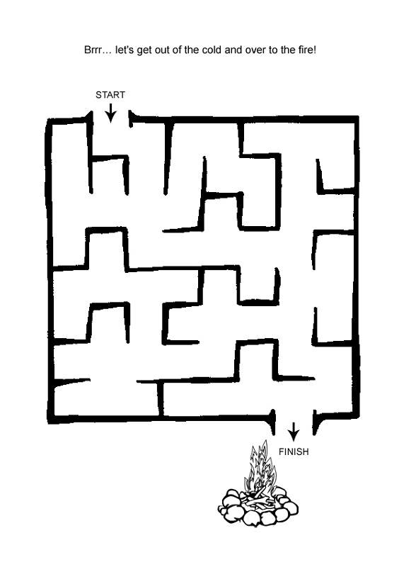 simple mazes for kids fire