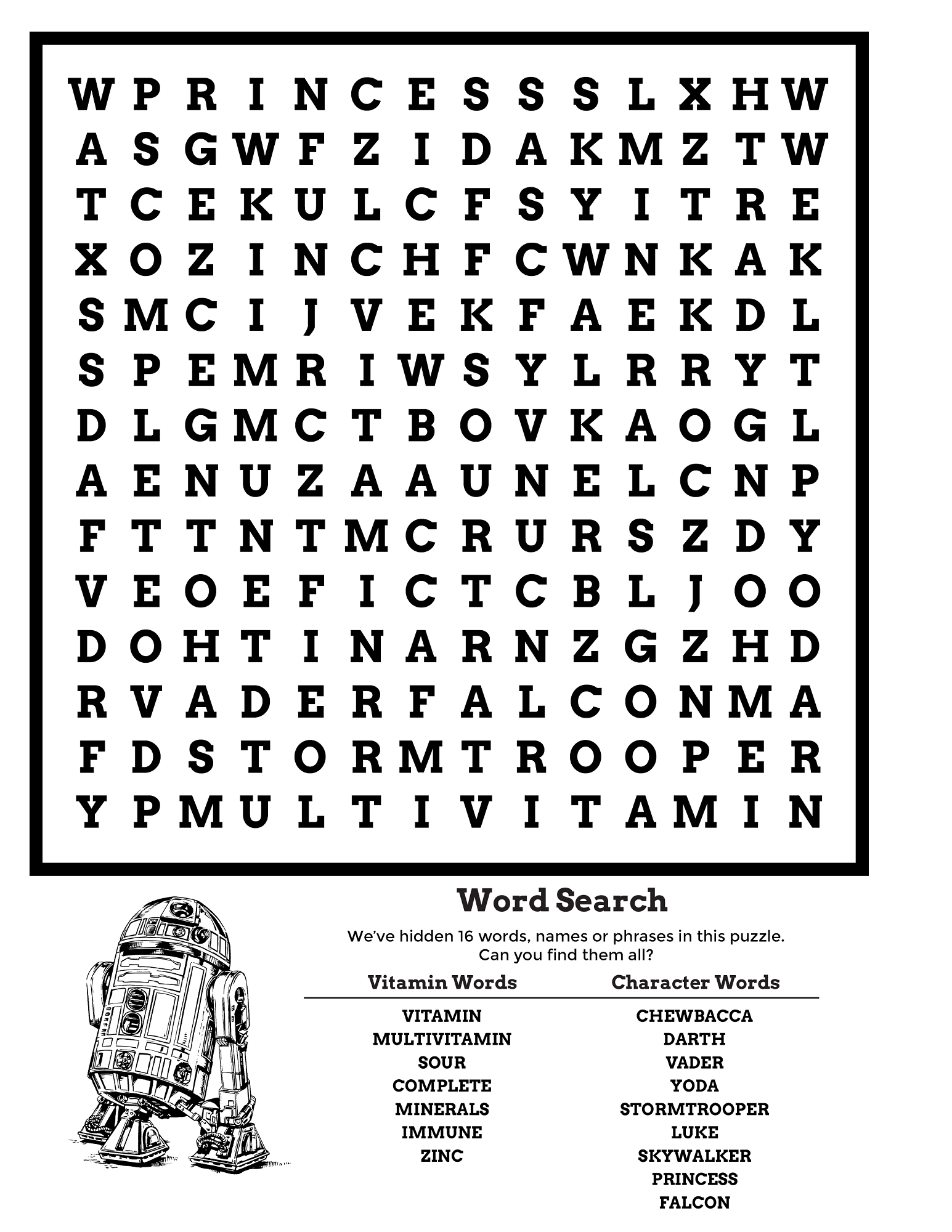 Star Wars Word Search — ScouterLife