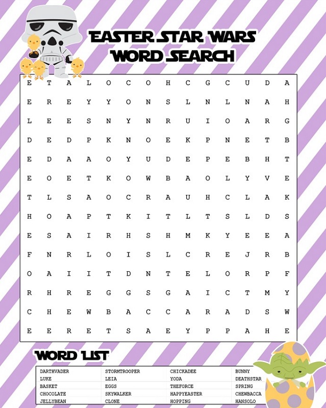 Star Wars Word Search Puzzle 2017 | Activity Shelter