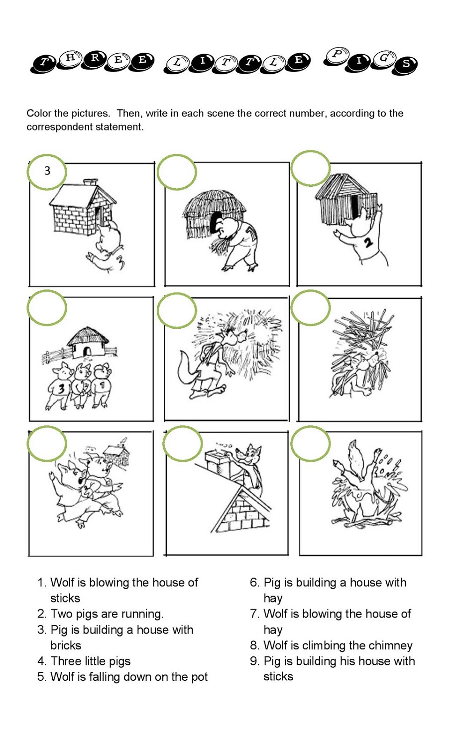 Printable Three Little Pigs Worksheets | Activity Shelter